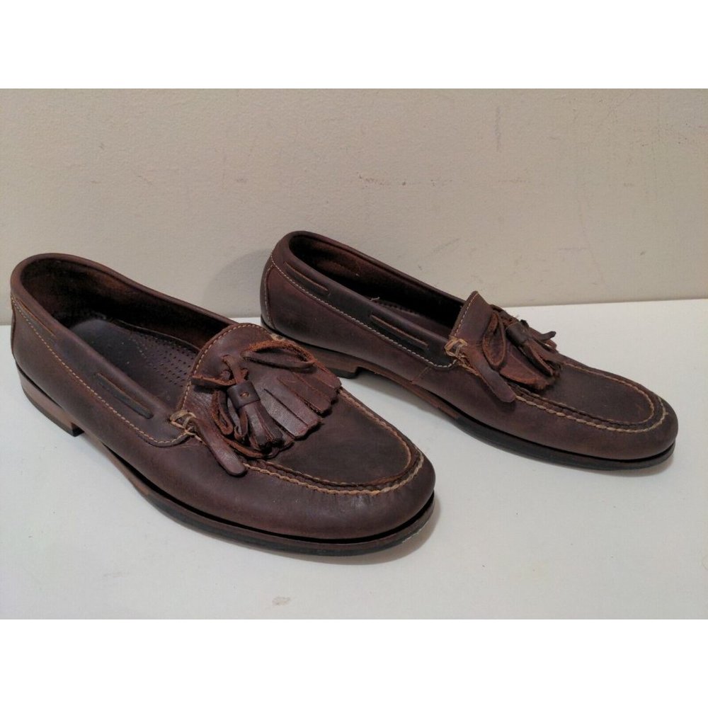 Cole Haan Men's Brown Loafer Sz 9D Kiltie Tassel Pinch Leather Shoes  C04741